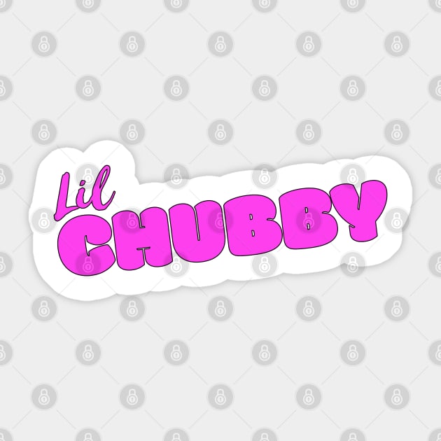 Lil Chubby Pink Black Outline Sticker by HighBrowDesigns